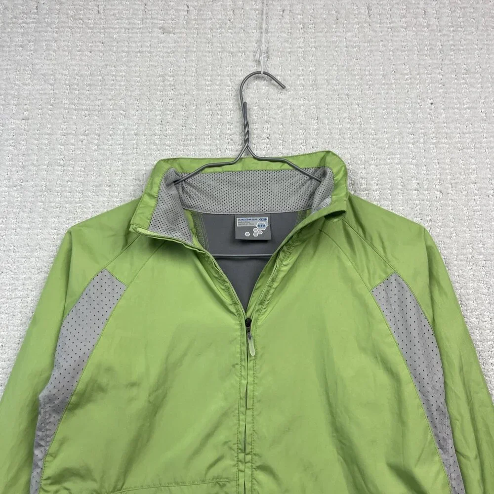 Y2K Salomon Ultralight Running Jacket Lime Green Women Sz M Hiking / Outdoor - Picture 2 of 13